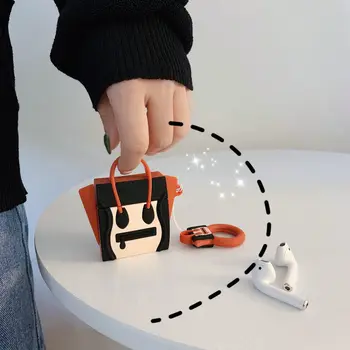 Luksus 3D-Mærke Tote Smiley Silikone rem Trådløs Bluetooth-Hovedtelefon Tilfældet For Apple AirPods 1 2 Headset taske box