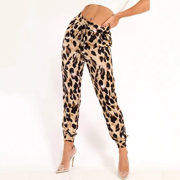 Dame Høj Talje Leopard Print Pants Elegante harajuku Bukser Damer Party mode Bukser pantalon femme streetwear