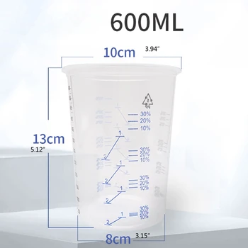50stk Disponibel Klart Uddannet Plastik Blanding Kopper til Maling UV-Resin Epoxy 20 Oz 600ml Måling af Nøgletal 2-1 3-1 4-1