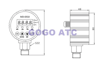 MD-S910 Intelligent pres controller-Elektronisk digital manometer kompressor skifte vand pres manometret