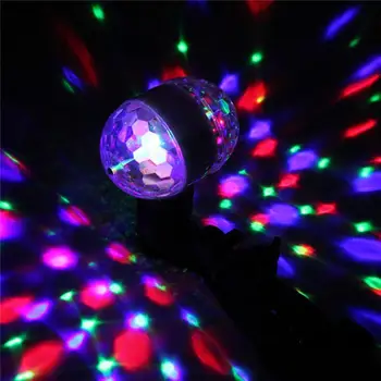 6W 110v 220v Farverige Auto Rotering af RGB Krystal Lys Fase Magic Dobbelt Bolde Fest med DJ Sisco Effekt Pære Lampe