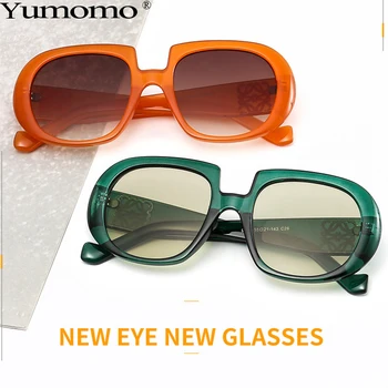 2020 Vintage Overdimensionerede Runde Solbriller Kvinder Populære Fladskærms Optiske Briller Kvindelige Gradient Sol Briller Nuancer Mænd Beskyttelsesbriller