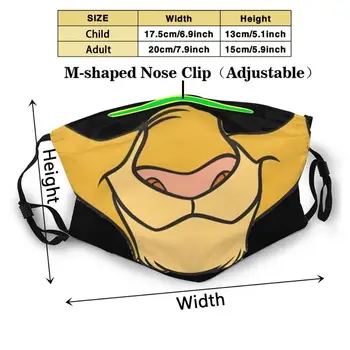 Simba Ansigtsmaske Tilpasset Design Til Voksne Børn Anti Dust Filter Diy Søde Print Vaskbar Maske Ansigtsmaske Lion Lion