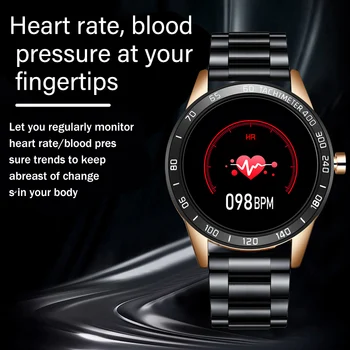 LIGE Nyt, Smart Ur Mænd puls, Blodtryk Overvåge Oplysninger Påmindelse Vandtæt Sport Stål Bælte Smartwatch Skridttæller