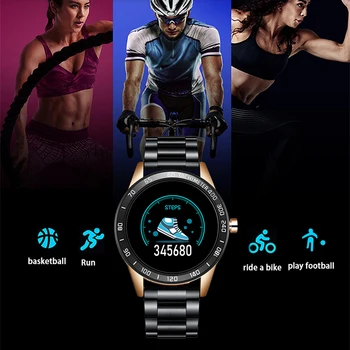 LIGE Nyt, Smart Ur Mænd puls, Blodtryk Overvåge Oplysninger Påmindelse Vandtæt Sport Stål Bælte Smartwatch Skridttæller