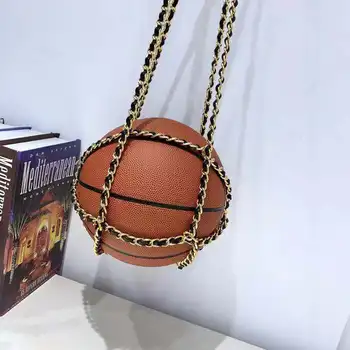 Brand Design PU Læder Kæde Kvinder Skulder Messenger Bag Crossbody Tasker for Kvindelige Personlighed Basketball Punge og Håndtaske