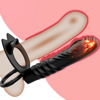 Penis Ring med Vibrator Anal Plug Sex Legetøj til Par, To Mænds Cock Forsinket Sædafgang 10 Tilstande Vibrerende Butt Plug b-Voksen