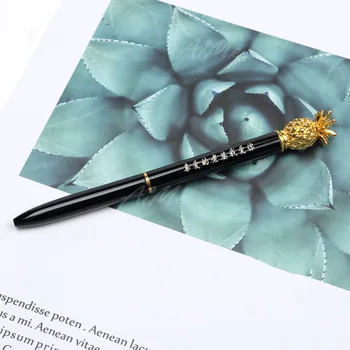 1pc 0,7 mm Kreative Ananas Metal Kuglepenne, Kawaii Piger Reklame Kuglepenne til Gave Laser Brugerdefinerede Logo Studerende Papirvarer Præmier