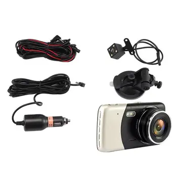 4 Tommer Foran Og Bag Dobbelt Linse Kørsel Optager HD 1080P Bilen DVR EDR Dashcam Med G-Sensor Ede Funktioner Dash Cam