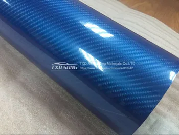 Premium Nye Ankomst Lys Blå 5d carbon vinyl klistermærke 5D Carbon fiber film med størrelsen 10/20/30/40/50/60X152CM/MASSE