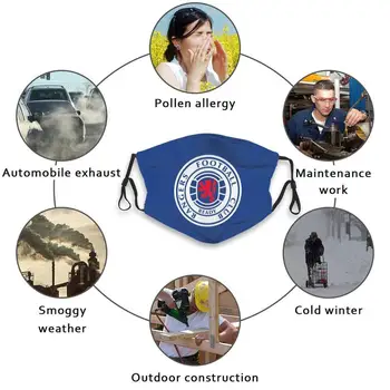 Rangers Football Club Genanvendelige Ansigtsmaske Vaskbar Udendørs Næsen, Munden Dække Mode Til Unisex Mænd, Kvinder, Børn Glasgow