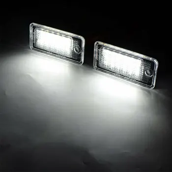2STK 18 LED fejlfri Bil Nummerplade Lys, Led Lygter For Audi A3 A4 A5 A6 A8 B6 B7 Q7 Bil LED Lys Bil Tilbehør