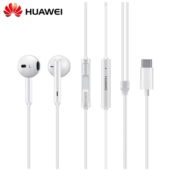 HUAWEI CM33 Hovedtelefon USB TYPE C Ørestykke + Mic Volume Kontrol For Huawei P20-P30 P40 Pro Mate 20 30 Pro nova 7 6 5