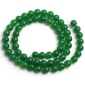 Grøn Jade Runde Perler Til smykkefremstilling Strand 15