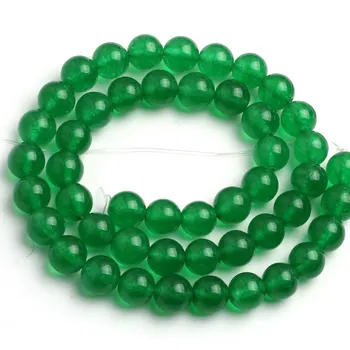 Grøn Jade Runde Perler Til smykkefremstilling Strand 15