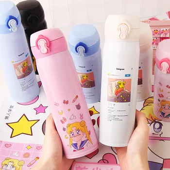 NEW Sailor Moon Krystal Pink vandflaske Stjernede Peter Tumbler Rejse Kop Krus Stick Wand Tsukino Usagi Sindsro Cosplay Prop Gave