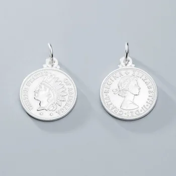 925 Sterling Sølv American Billede Mønt-Vedhæng 18MM INS Mode Europæiske Dingle S925 Sølv Vedhæng DIY Enkle Smykker Suppier