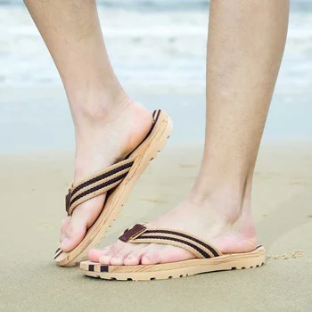 Vanmie Sommer Klip-Klappere Mænd Beach sandaler Læder Mænd Mænd Tøfler Afslappet Sommer Sko Mode Mænds Klip-Klappere Fladskærms Hæle