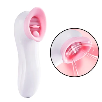 7 Frekvens Brystvorten Bryst Klitoris Sugende Vibrator Voksen Erotisk Produkter Mundtlig Tungen Slikke Håndsex Vibratorer USB-Opladning