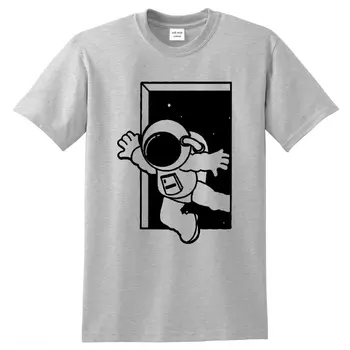 Kortærmet t-shirt i bomuld af høj kvalitet, mode afslappet Sjove astronaut trykt mænd t-shirt, slim fit herre tshirt nyhed toppe