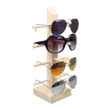 Professionel Multi-Size Træ Solbrille Display Rack Hylde Briller Vis Stå Smykker Holder til Flere Par Briller Showcase