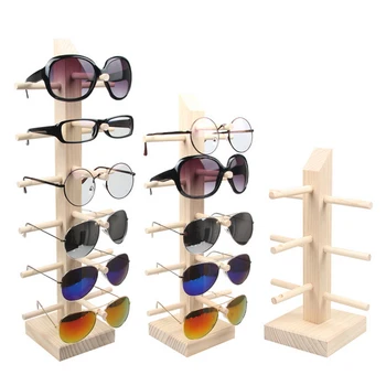 Professionel Multi-Size Træ Solbrille Display Rack Hylde Briller Vis Stå Smykker Holder til Flere Par Briller Showcase