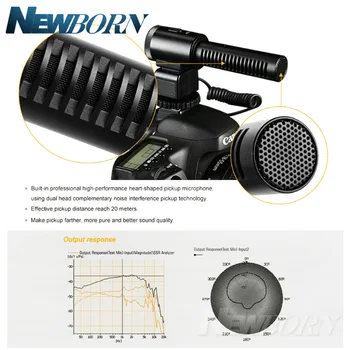 MIC-02 3,5 mm Optagelse Mikrofon Digital SLR Kamera Stereo Mikrofon til Canon, Nikon, Pentax Olympus, Fuji