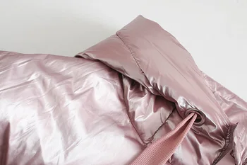 Toppies Vinter Puffer Jakke Kvinde Hooded Coat Pink Harajuku Outwear Lynlås Boble Pels 2020 Tøj