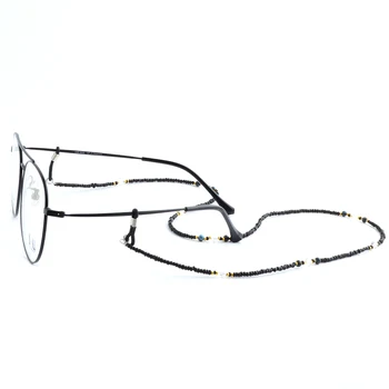 Engros 20pcs Sorte Perler Briller Brillerne Kæde Holder Mode solbriller Ledning