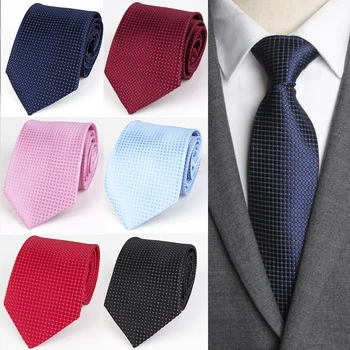 Mænd Bånd Formelle Klassiske Kontrol Jacquard Vævet Polyester Mænd Bow Tie for Mennesket Mode Shirt 8cm Solid Slips Bryllup Hals Uafgjort