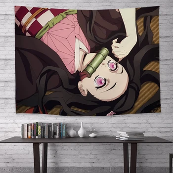 Anime Demon Slayer Kimetsu Ingen Yaib Maleri Gobelin 3D-Print Tapestrying Rektangulære Hjem Indretning Væggen Hænger 05