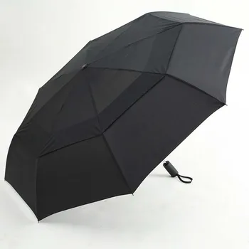 Storm Dobbelt Lag Vindtæt Paraply Business Mænd Kvinder 2-3 Personer Solrige Regnfuld tre folde kreative paraply