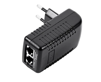 Overvågning CCTV Sikkerhed 48V 0.5 EN 24W POE Wall Plug POE Injector Ethernet Adapter for IP-Kamera Telefon PoE-Strømforsyning OS, EU Stik