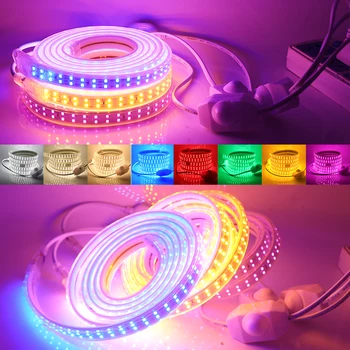 220V LED Strip Dimmerable IP67 Vandtæt Høj Lysstyrke Fleksibel LED-Lys Blå Pink Rød Grøn Hvid 2835 LED Strip Light