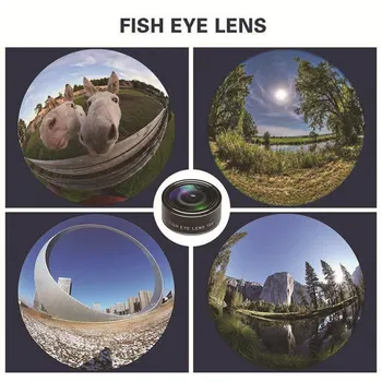 10 i 1Fish Eye Linse Vidvinkel Makro Fisheye Lens Zoom Til iphone 7 8 XS plus MAX antal X-Mobiltelefon-Kamera Linse Kit