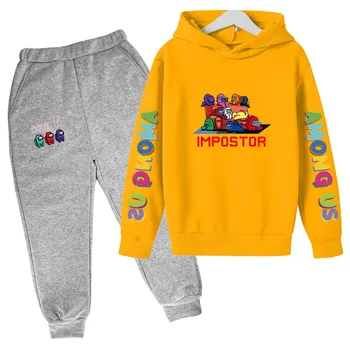 Børn Blandt Os Kawaii Varme Hættetrøjer Sæt Funny Cartoon Kids Animationsfilm Grafisk Fashion Streetwear Sweatshirt Drenge Piger Cool Bukser