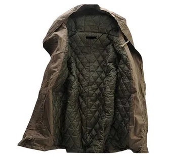Hot mænds lang varm jakke mænds mode hooded vinter tøjet jakke M-6XL Bomuld jakke, frakke
