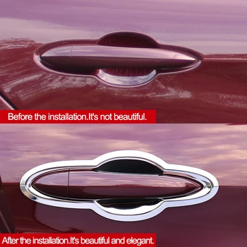 QHCP Rustfrit Stål Bil Styling Døren Skål Beskyttelse Dekoration Cover Sticker Udvendigt Tilbehør Til Alfa Romeo Giulia/Stelvio