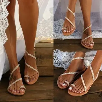 SWYIVY Flip Flop Sandaler Kvinder Fladskærms Sommer Sko Rom Beach Sandaler Fashion Ladies Casual Sko Kvindelige Gladiator Sko Kvinde