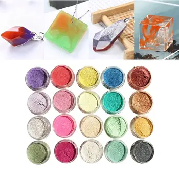 20 Stk/sæt Perlemors Pulver Manuel DIY Smykker Filler Crystal Mudder Epoxy Harpiks Farve Pigment, Farvestof U4LE
