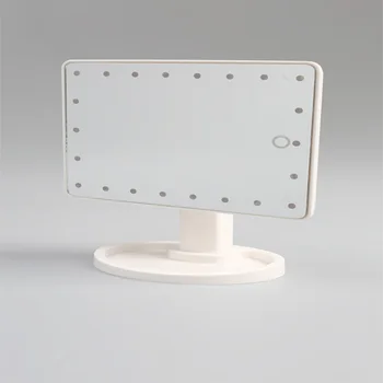 360 Graders Rotation Touch Skærm, Make Up Spejl Kosmetiske Folding Portable Kompakt Lomme Med LED-Lys Makeup Værktøj