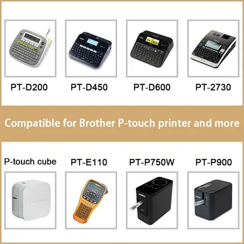 UniPlus 5PCS TZe-221 tz221 Label Maker til Brother Label Printer 9mm Sort på Hvid-tz221 PT D220 2730 Printeren Bånd Bånd