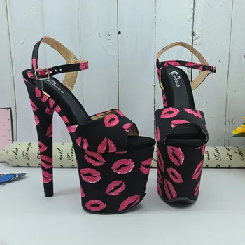 Leecabe Kys Munden stil, høj hæl sandaler, 20cm sexet model sko pole dance sko