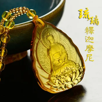 52.5x40mm Buddha Glaseret dråbe Halskæde 65cm kæde længde halskæde i høj kvalitet