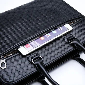 Ny Mode Mænds Rejsetaske Business Travel Taske Vævet Mandlige Håndtaske Casual Skulder Crossbody Taske Laptop Messenger Taske til Mand
