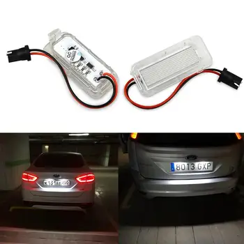 AUXITO 2x Canbus Led-Lys Til Ford Focus Fiesta 5D Mondeo MK4 C-Max MK2 S-Max Kuga Galaxy Nummer Nummerplade Lampe Hvid 6000k