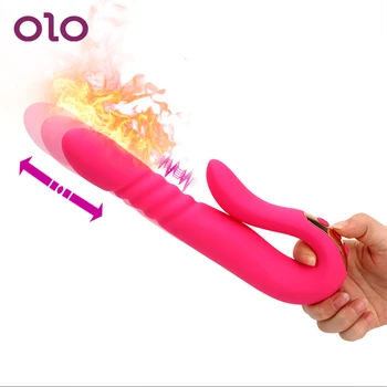 OLO Dildo Vibrator Klitoris Stimulator Varme Vibrator Automatiske Teleskop Wand-Vaginal G-Spot Massager Sex Legetøj Til Kvinder