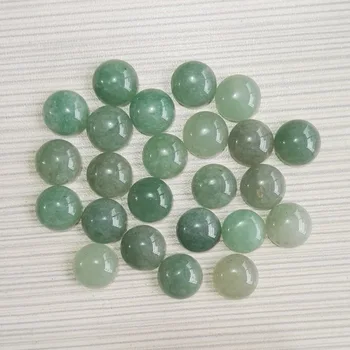 Mode 12x12mm natursten runde perler CAB CABOCHONSLEBEN Grøn Aventurin sten til smykker engros 50stk/masse gratis