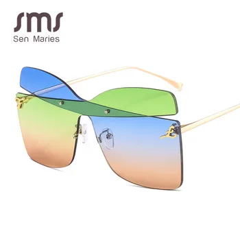 Sen Maries F Nye Cross Cat Eye Solbriller Kvinder Farverige Personlighed Trend Mode Gradient Solbriller Mænd, Damer Brillerne UV400