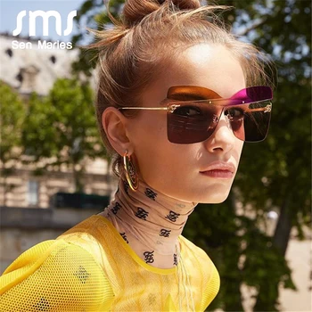 Sen Maries F Nye Cross Cat Eye Solbriller Kvinder Farverige Personlighed Trend Mode Gradient Solbriller Mænd, Damer Brillerne UV400